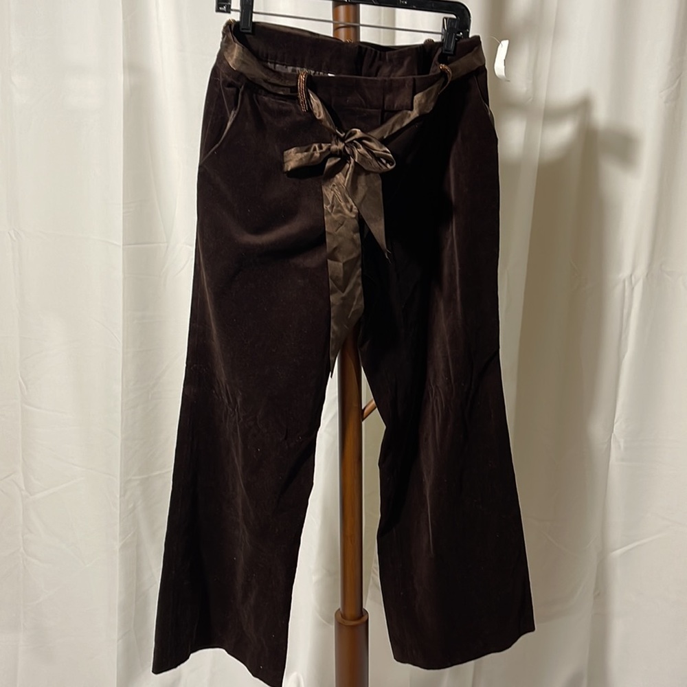 J MARCO BROWN VELVET PANTS 14  NWT
